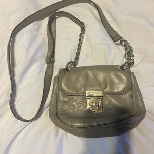 Michael Kors Gray Leather Shoulder Bag/ cross body